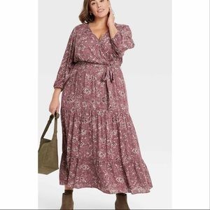 XXL Purple Knox Rose MIDI/Maxi Wrap Dress